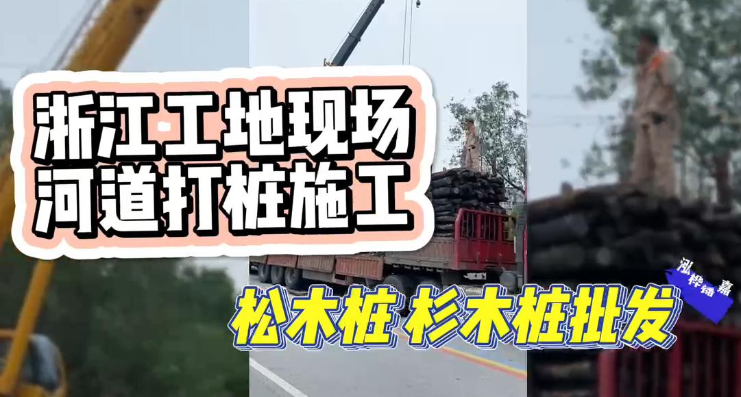 木樁廠家承接松木樁、杉木樁工地施工與批發(fā)視頻